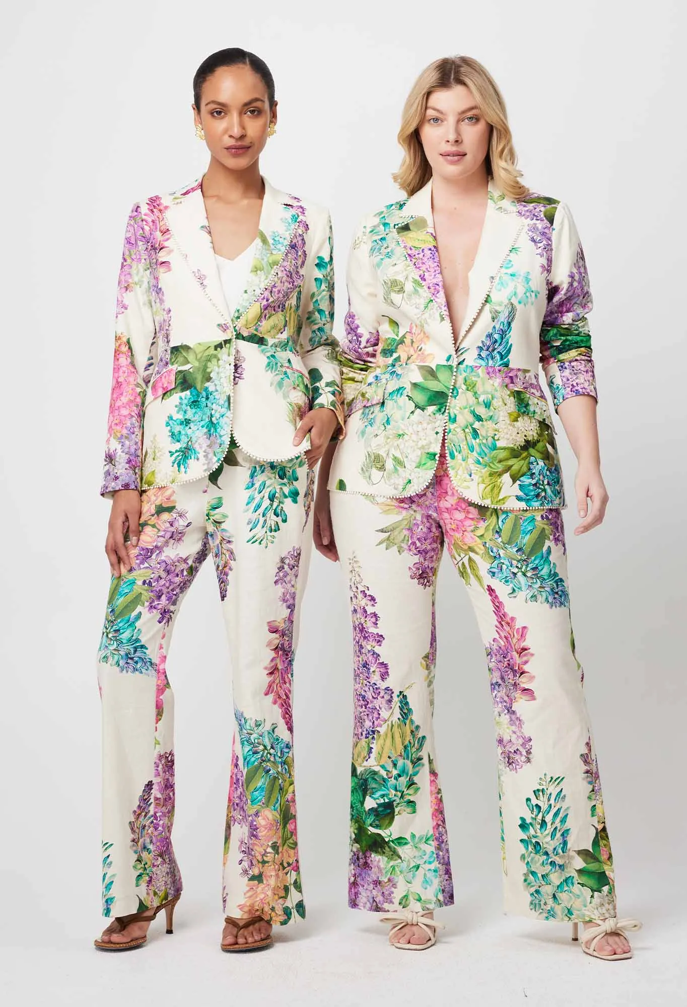 Bahia Floral Printed Linen Viscose Blazer