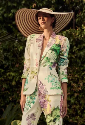 Bahia Floral Printed Linen Viscose Blazer