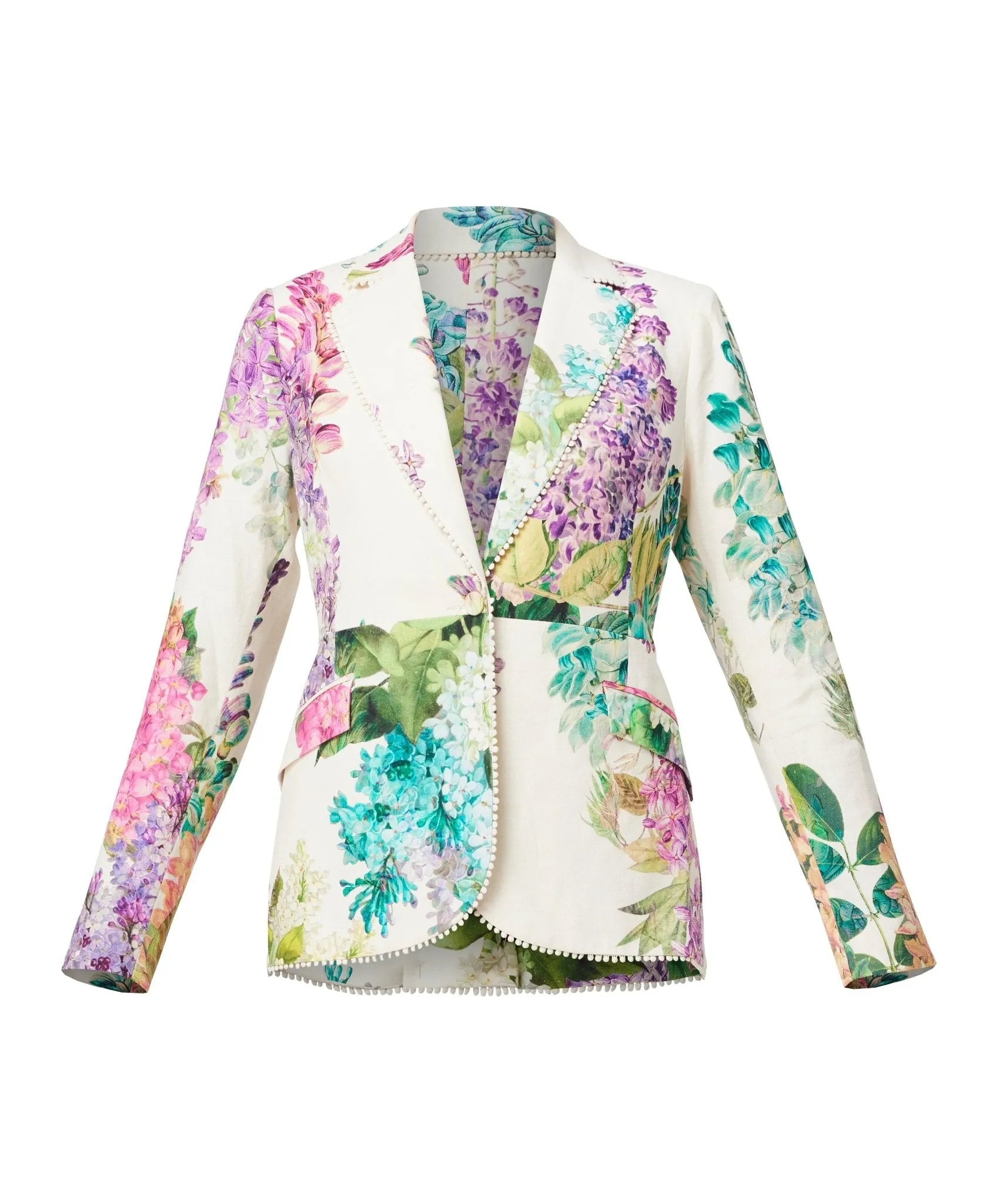 Bahia Floral Printed Linen Viscose Blazer