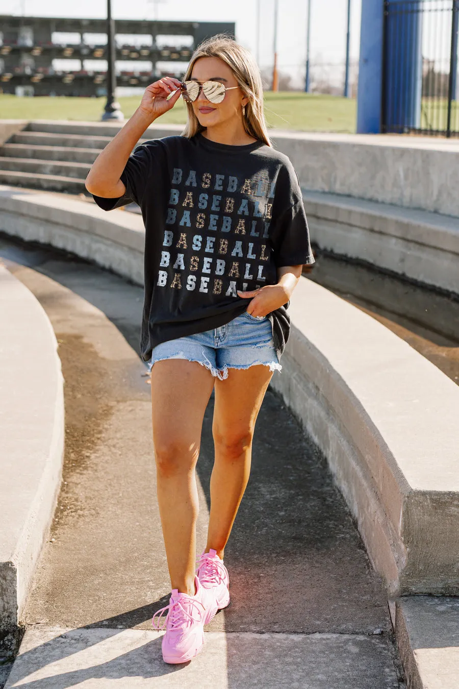 BASEBALL ALL DAY VINTAGE BOYFRIEND TEE