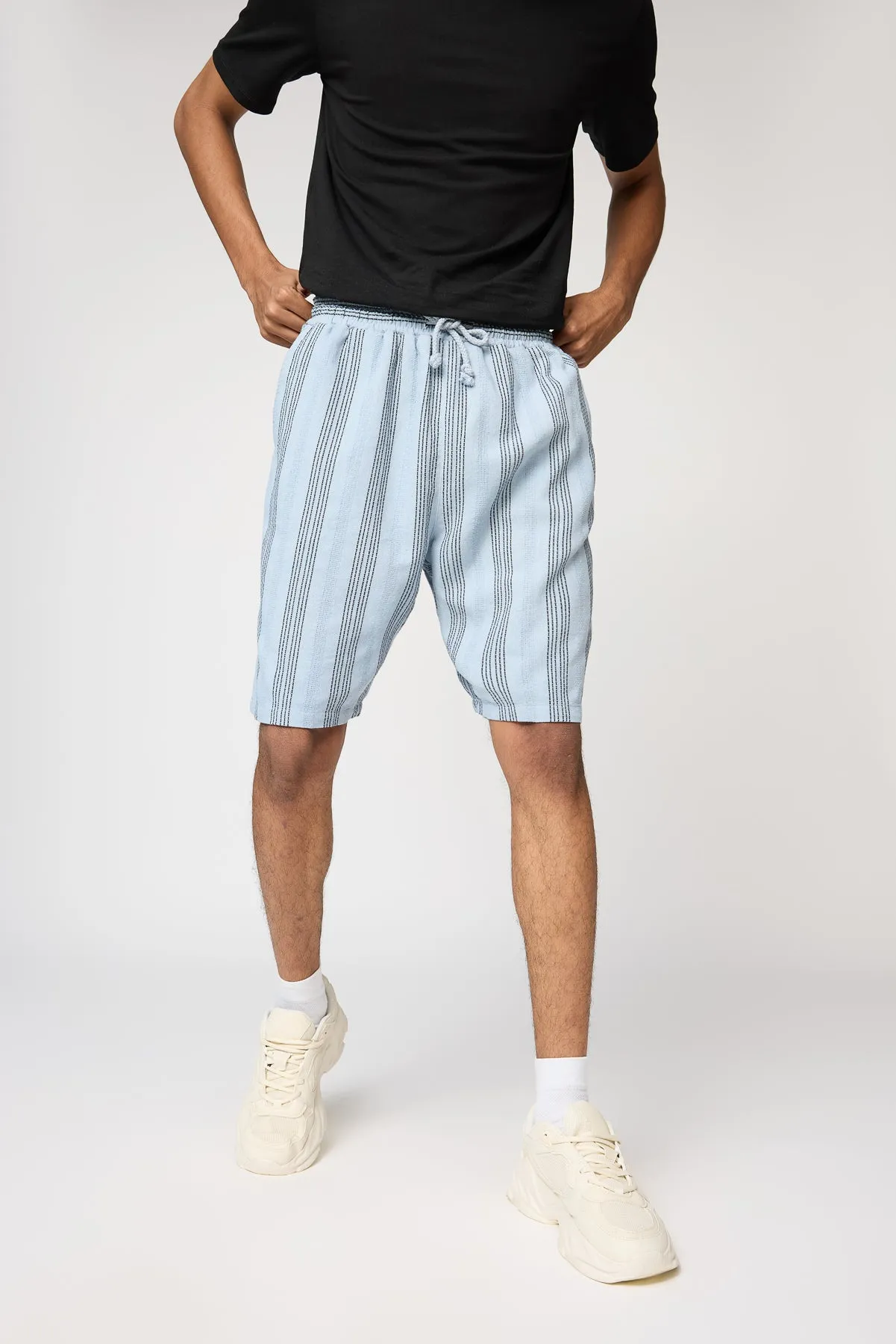 Bright Blue Striped Men's Bermuda Shorts