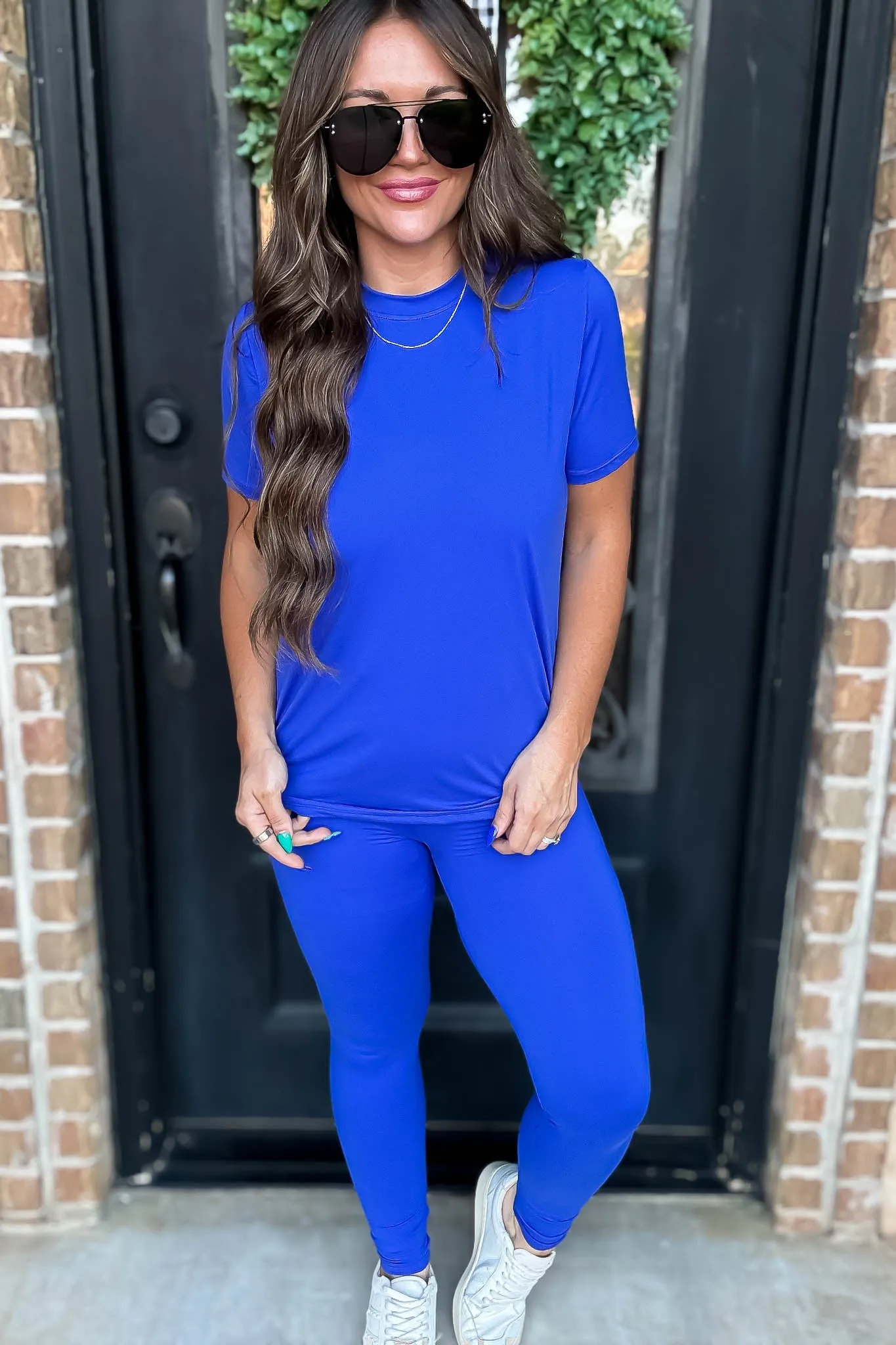 Butter Soft Royal Blue Brushed Casual Leggings Set