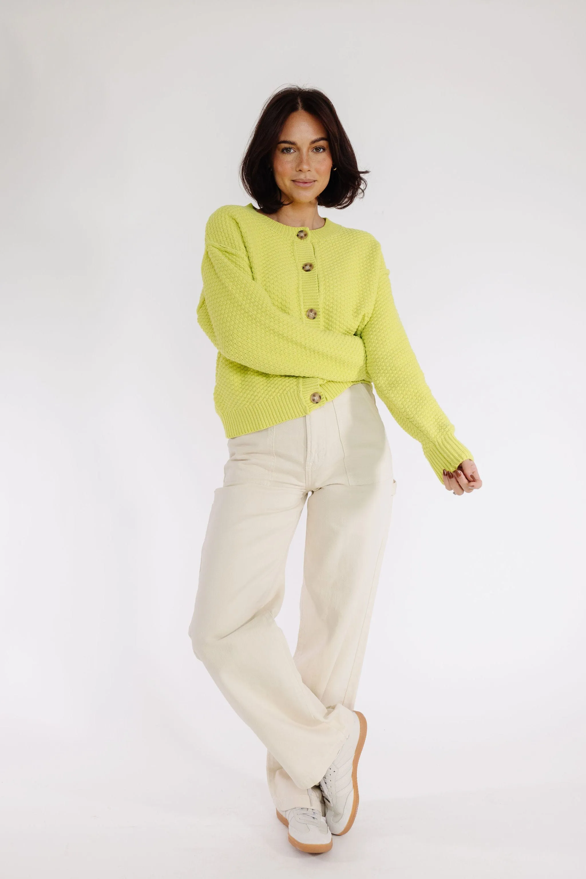 Chandra Cardigan in Lime