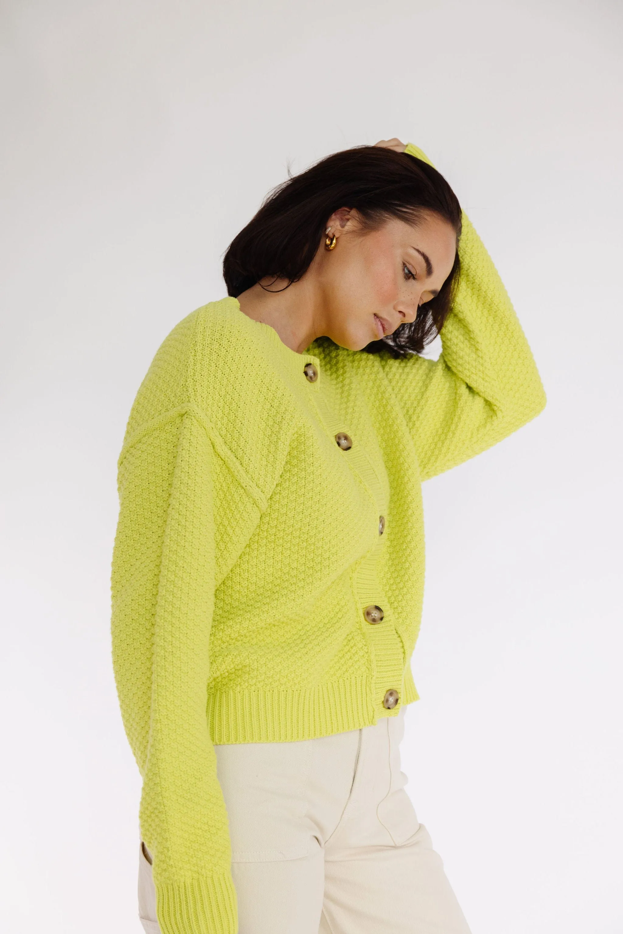 Chandra Cardigan in Lime