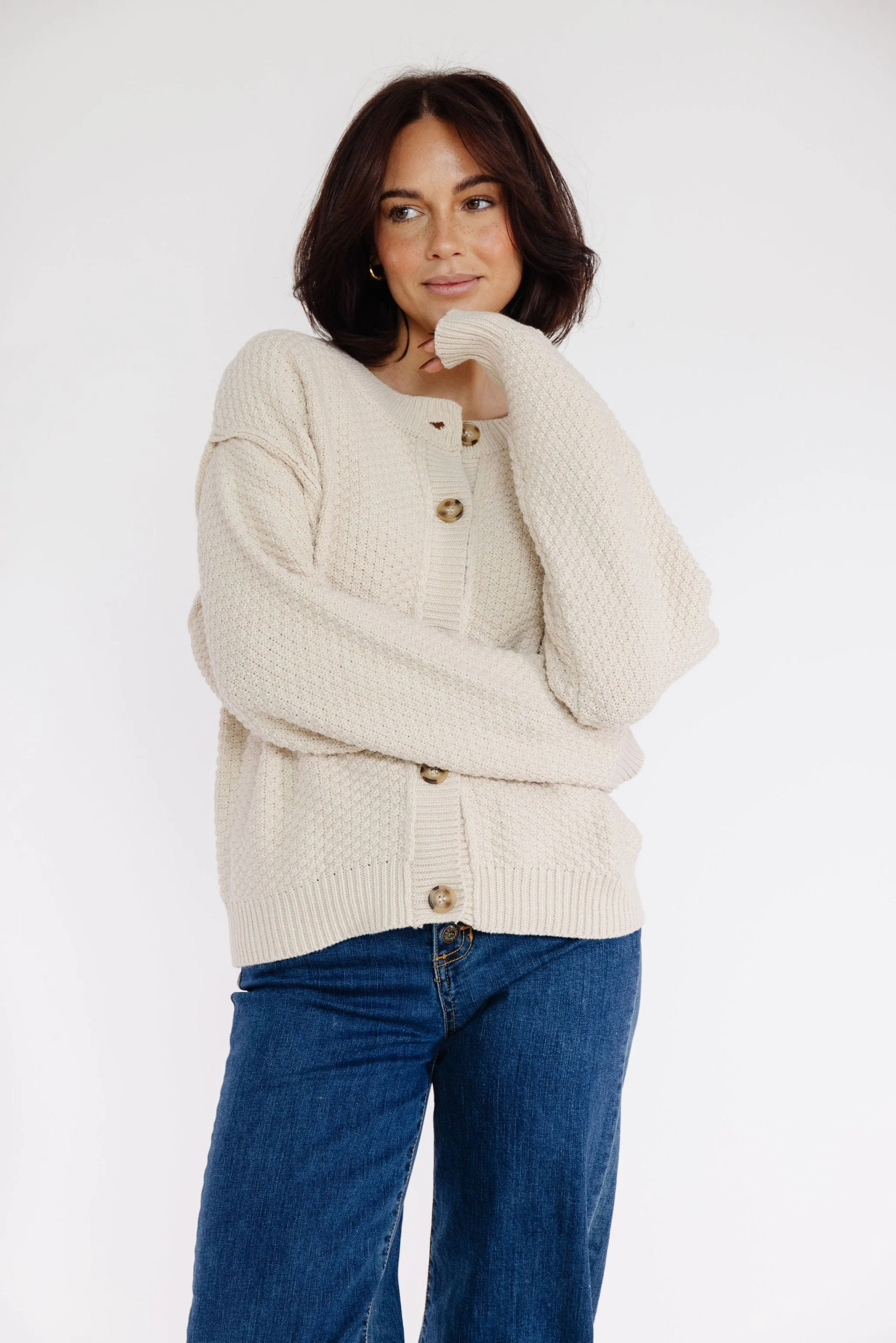 Chandra Cardigan in Shell