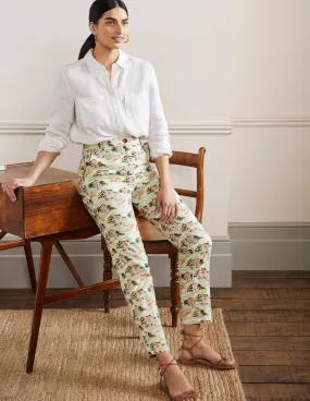 Classic Chino Trousers-Ivory/Green Paradise Bay