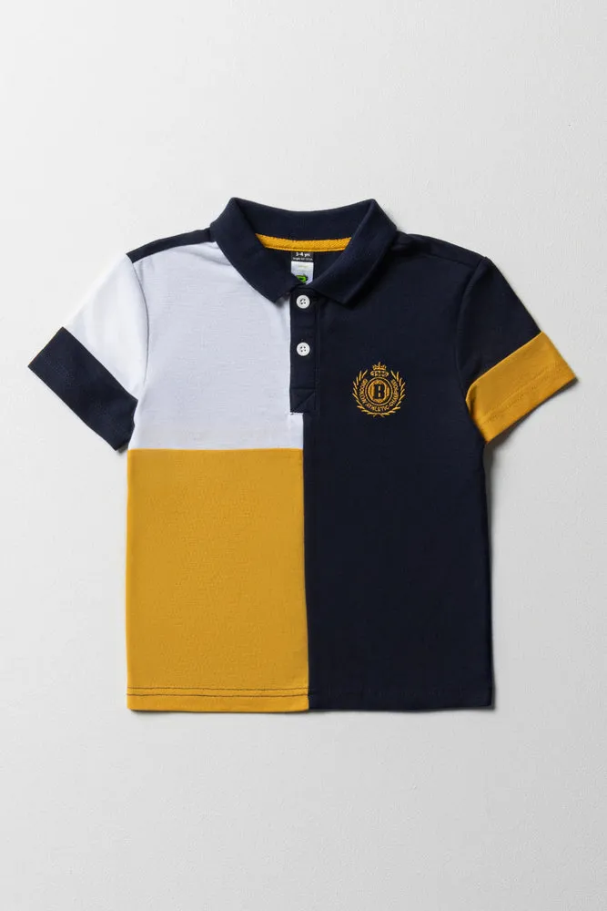 Colourblock Golfer Yellow & Navy