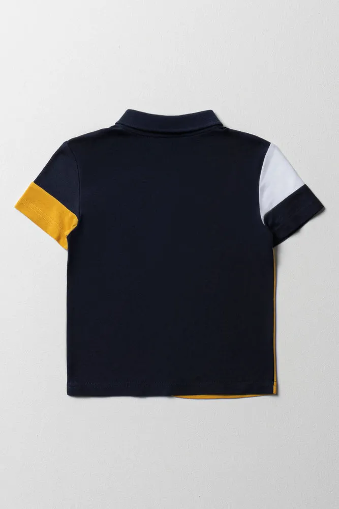 Colourblock Golfer Yellow & Navy