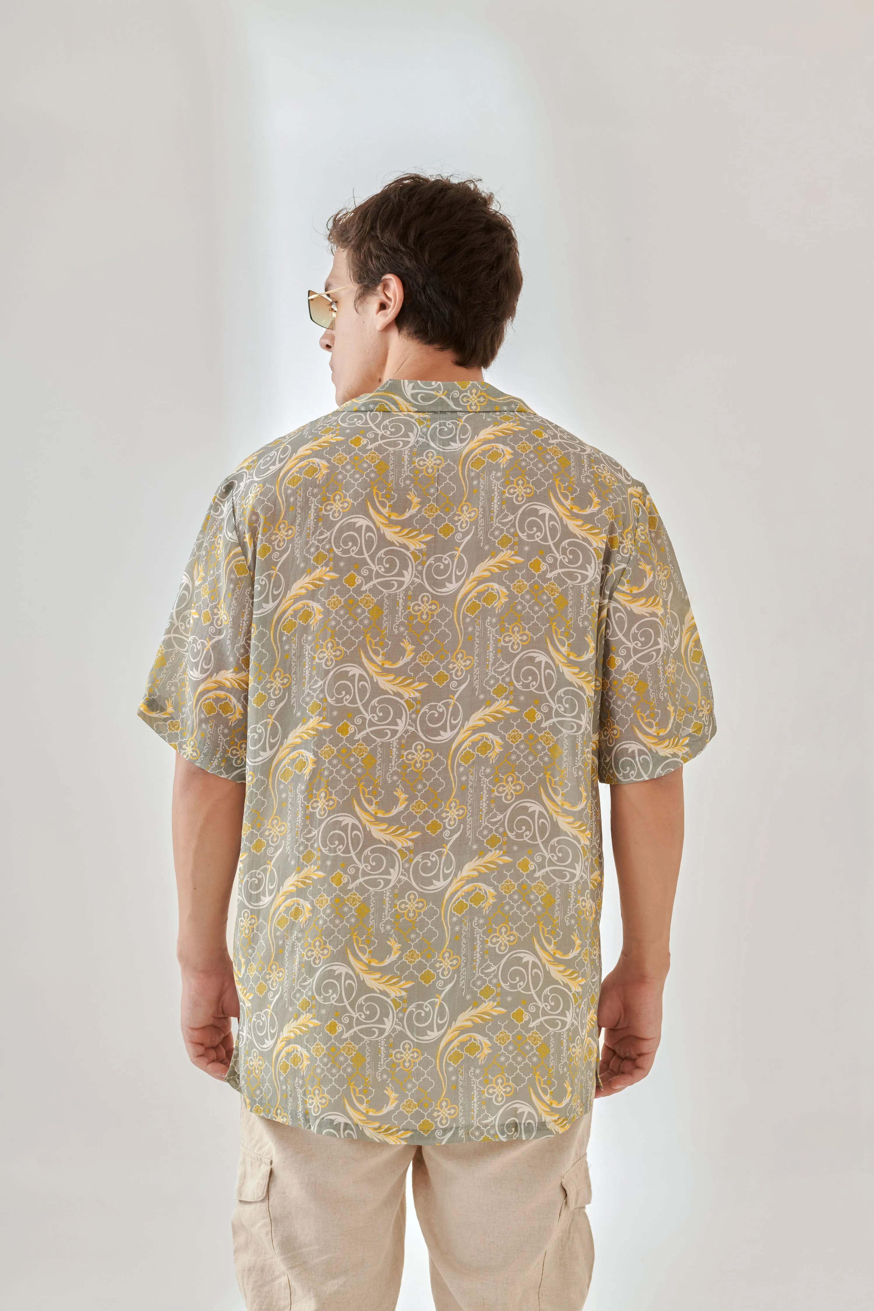 Dawn Chorus Oversize Hawaiian Collar Shirt