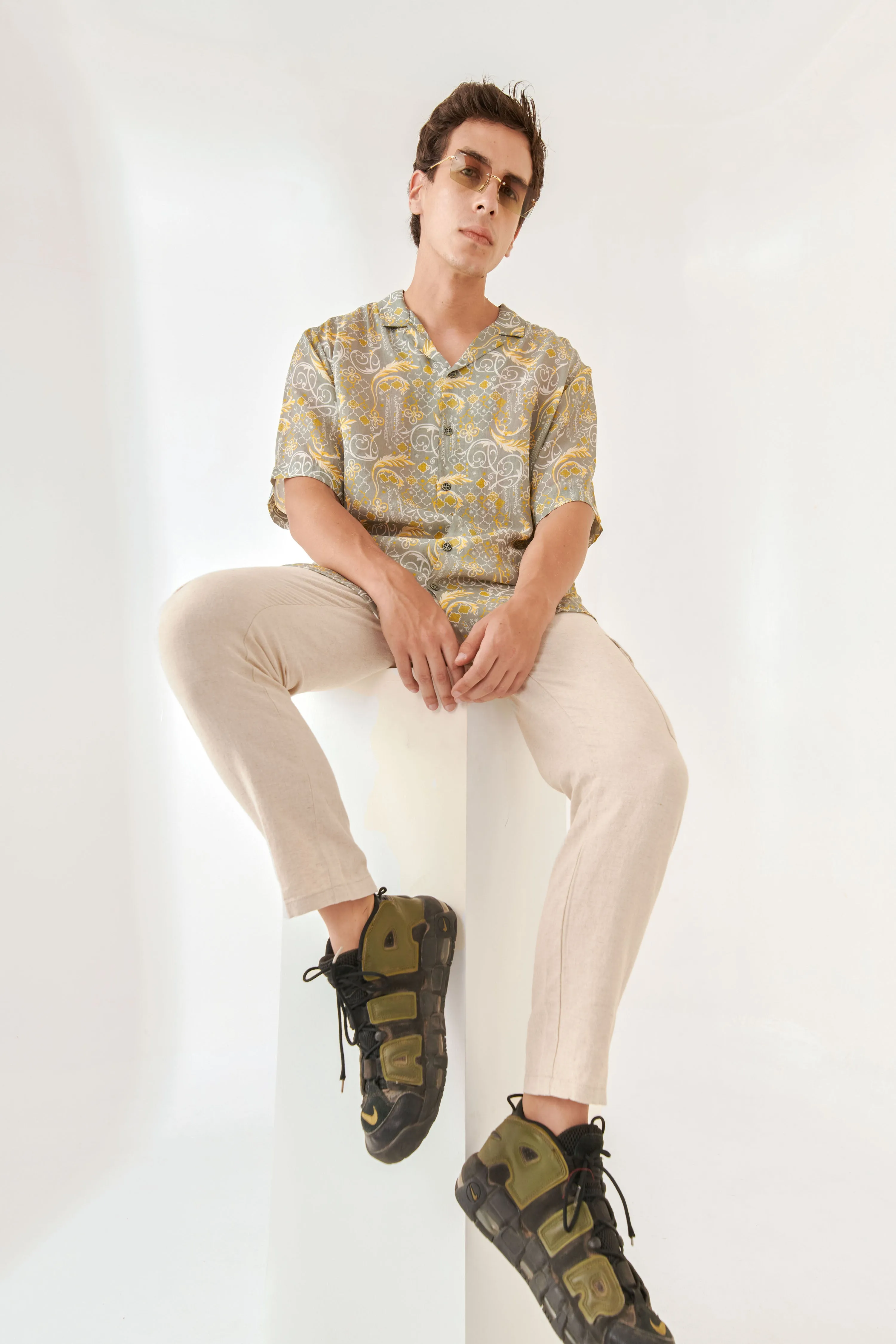 Dawn Chorus Oversize Hawaiian Collar Shirt