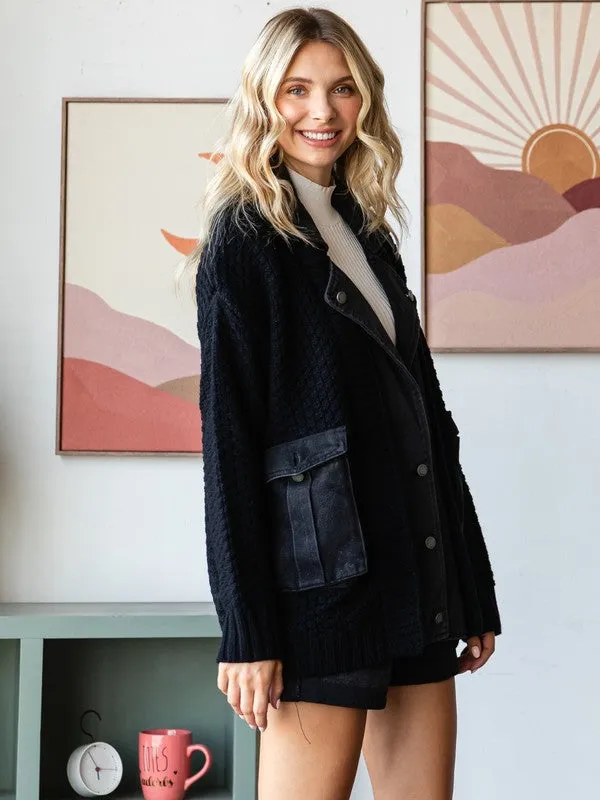 Denim Knit Cardigan