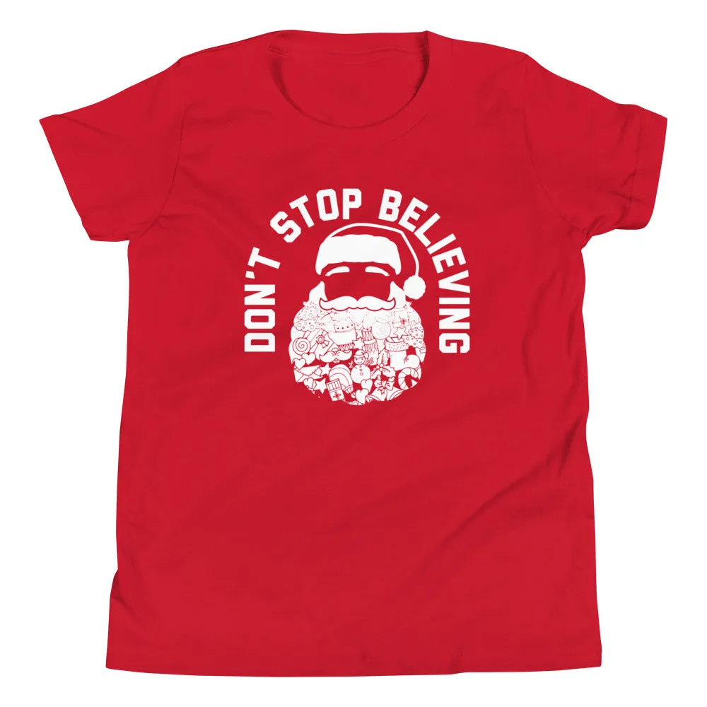 Don't Stop Believing Santa Kid's Youth Tee