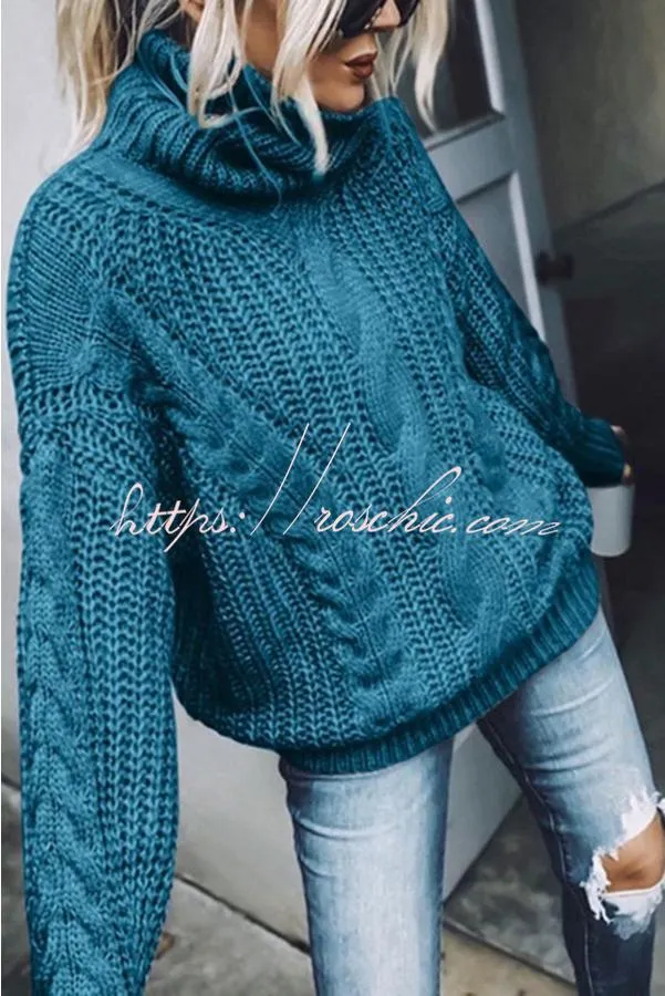 Eiffel Tower Cable Knit Relaxed Sweater