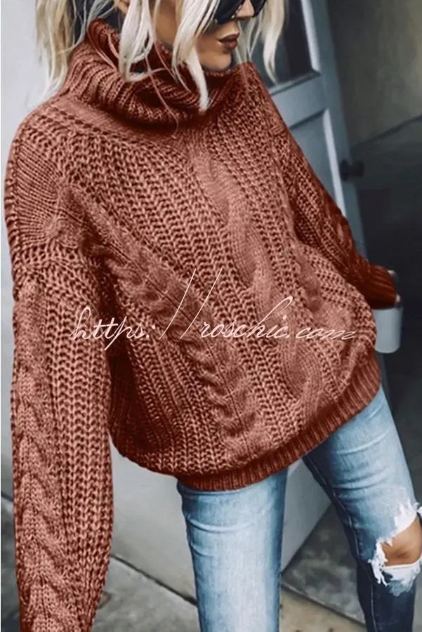 Eiffel Tower Cable Knit Relaxed Sweater