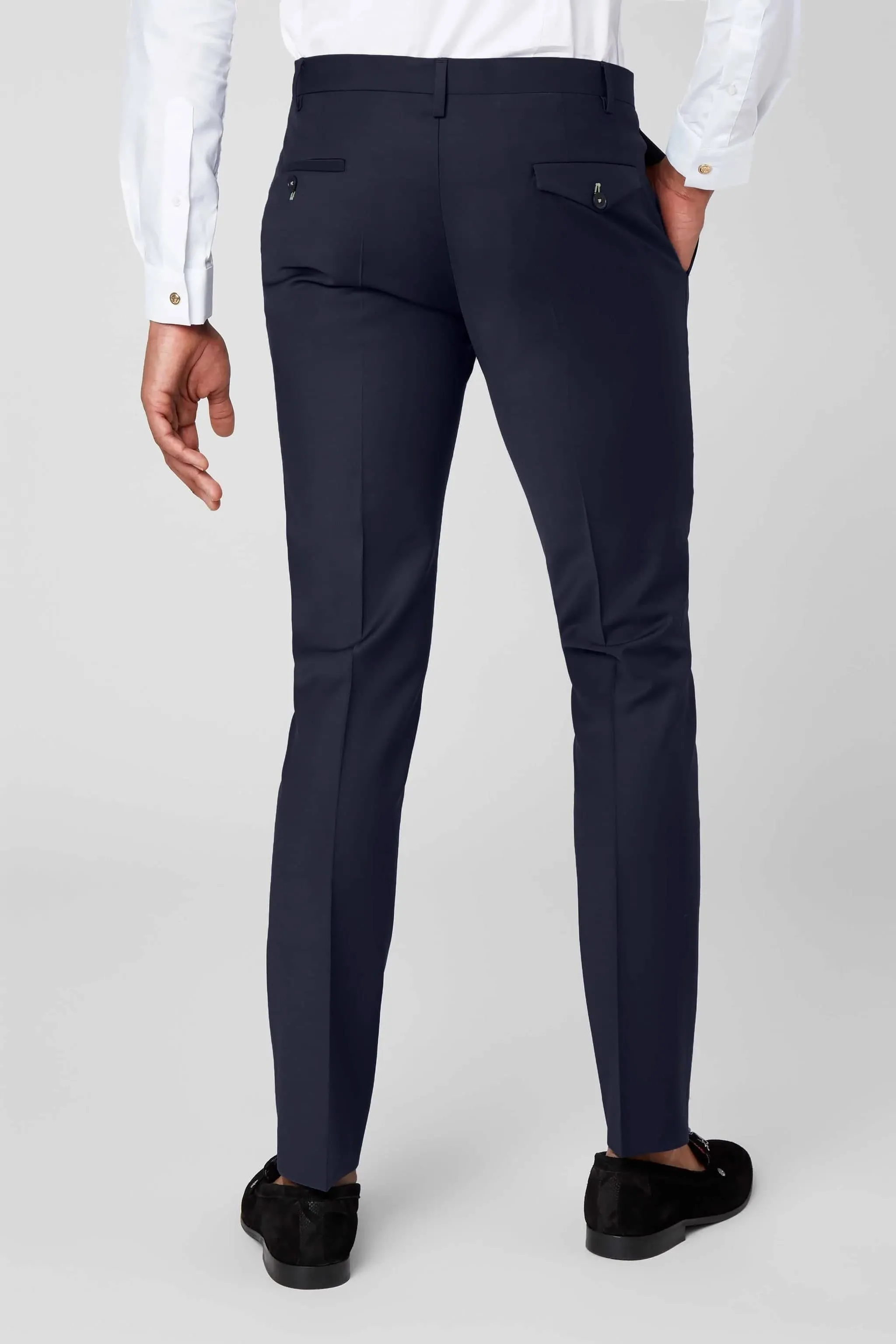 Ellroy Skinny Fit Dark Navy Wool Suit - ARCHIVE