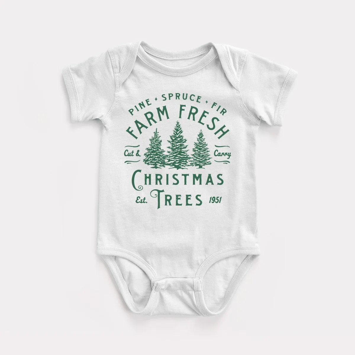 Farm Fresh Christmas Trees Baby Bodysuit