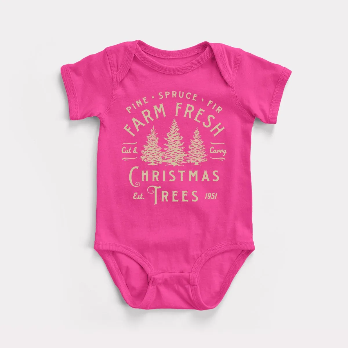 Farm Fresh Christmas Trees Baby Bodysuit