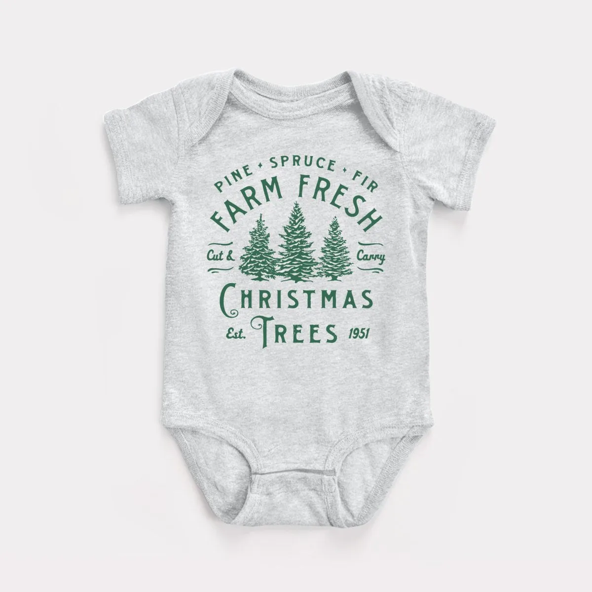 Farm Fresh Christmas Trees Baby Bodysuit