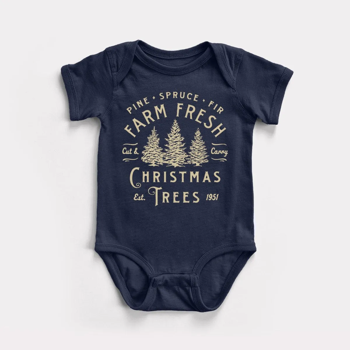 Farm Fresh Christmas Trees Baby Bodysuit