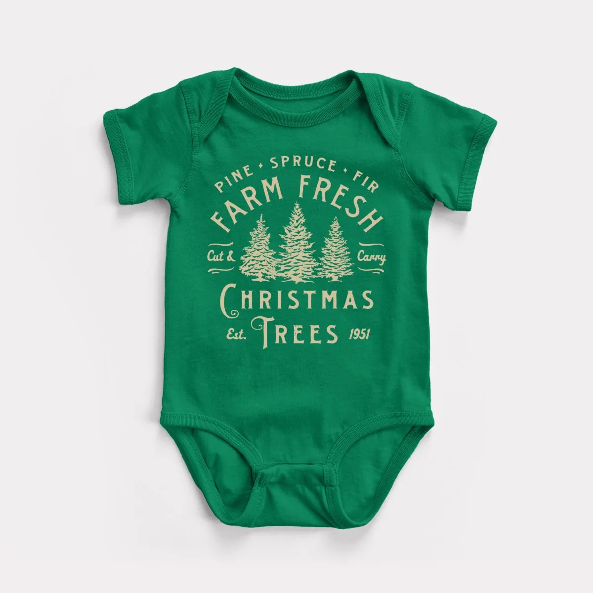 Farm Fresh Christmas Trees Baby Bodysuit