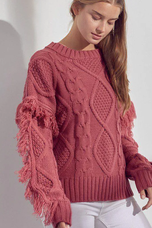 Fringe Long Sleeve Sweater