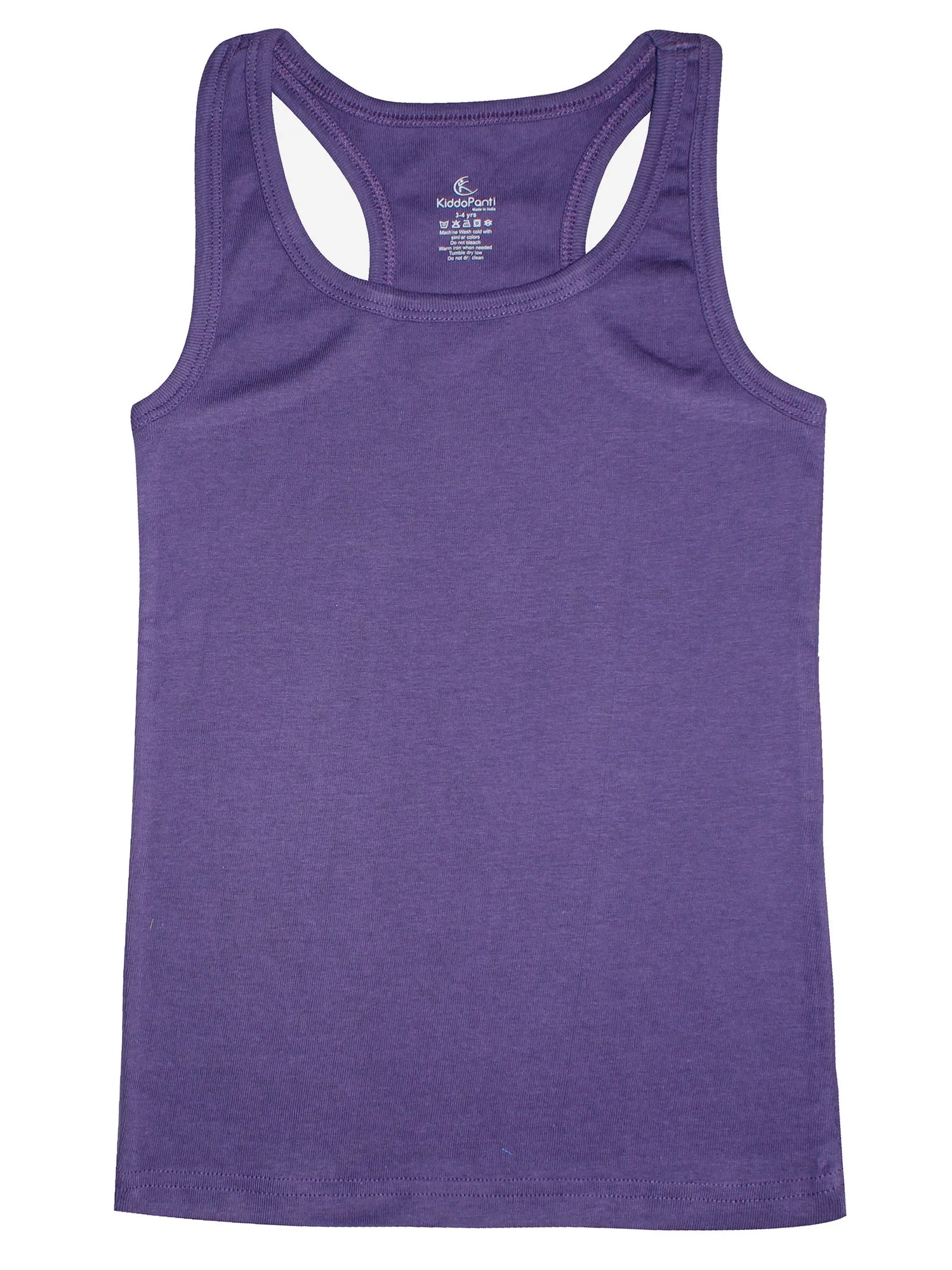 Girls Cotton Rib Racer Back Tank Top