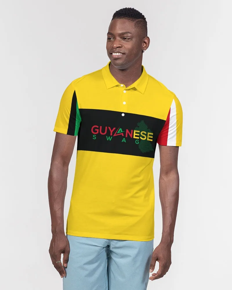 Gold Guyanese Swag™ Men's Slim Fit Short Sleeve Polo