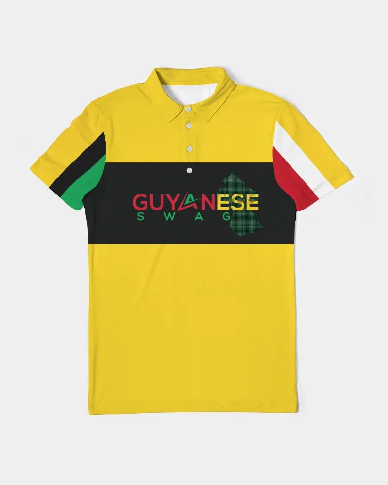 Gold Guyanese Swag™ Men's Slim Fit Short Sleeve Polo