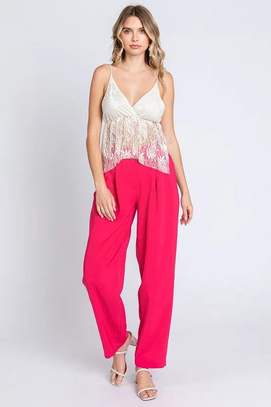 High-Waisted Pleated Slacks