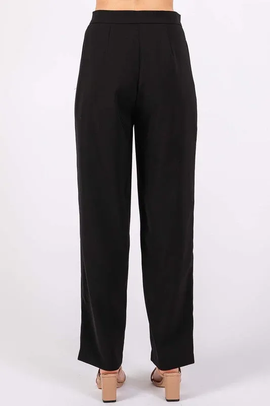 High-Waisted Pleated Slacks