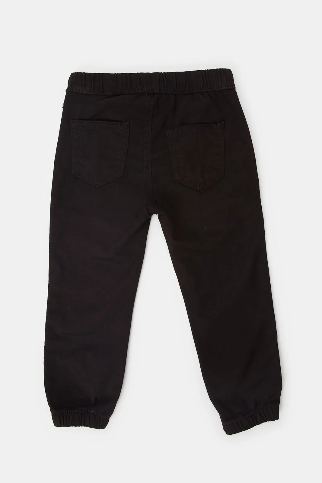 Infant Boys Black Solid Twill Chino Trousers