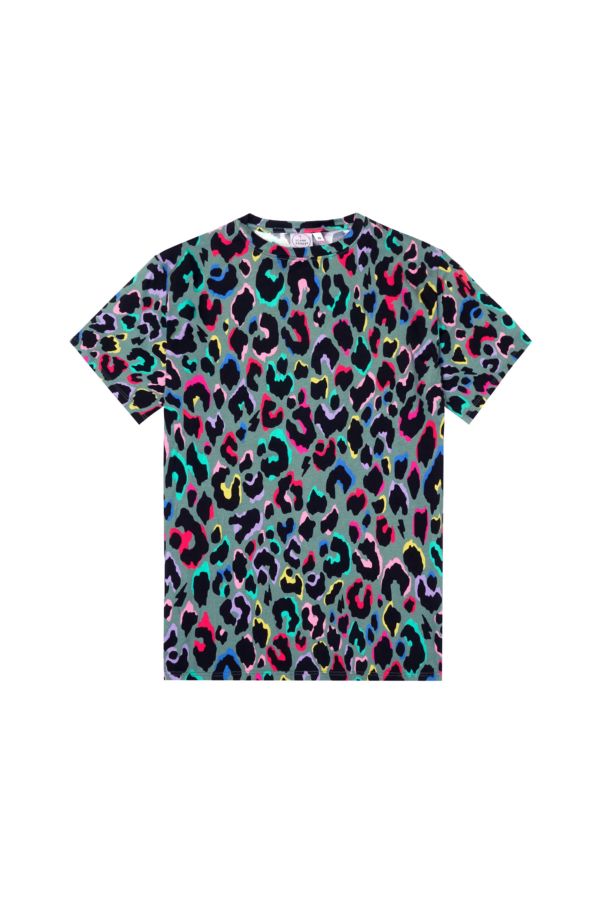 Khaki with Rainbow Shadow Leopard T-Shirt