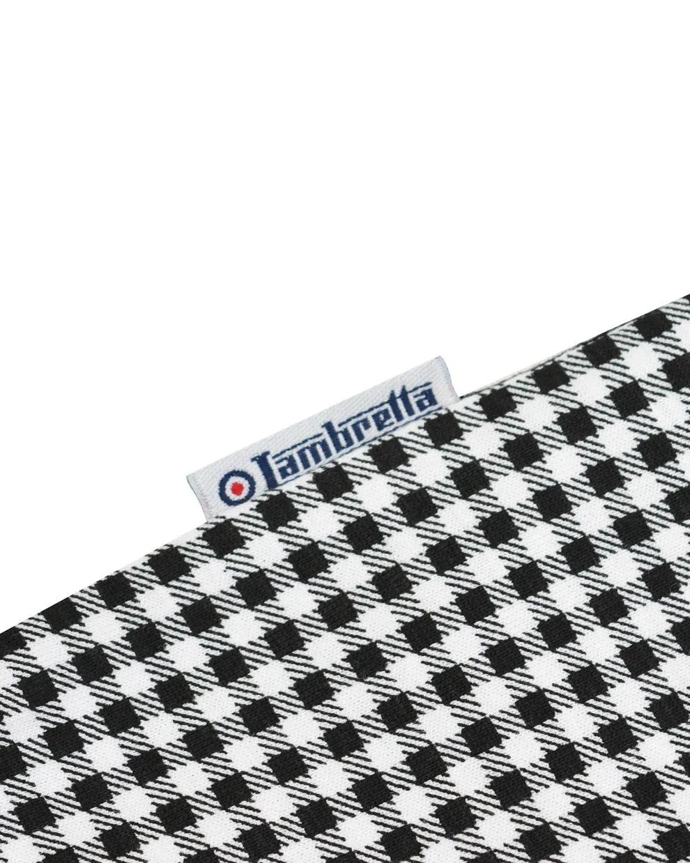 Lambretta Black & White Retro Gingham Tipped Polo Shirts