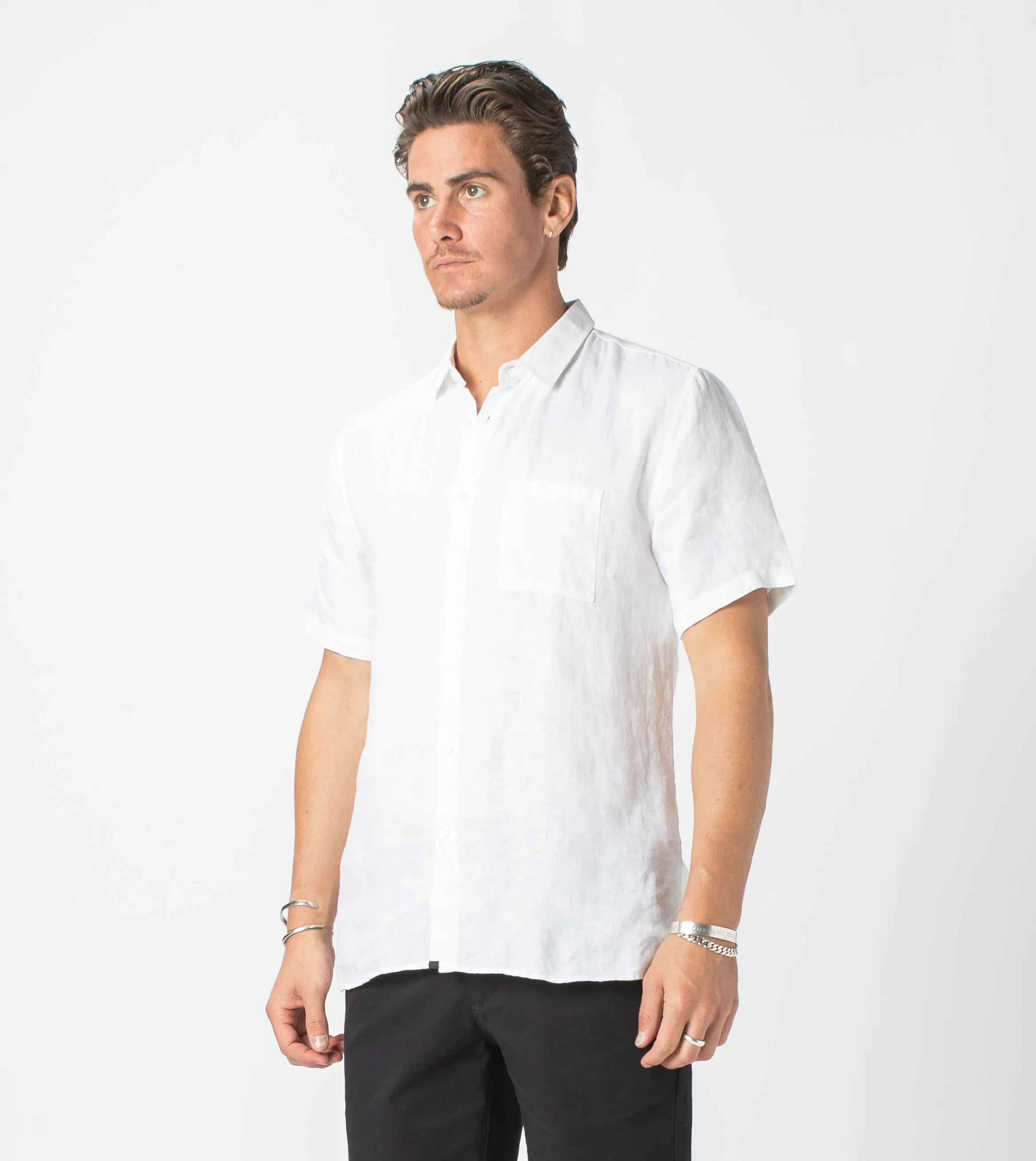 Linen SS Shirt White