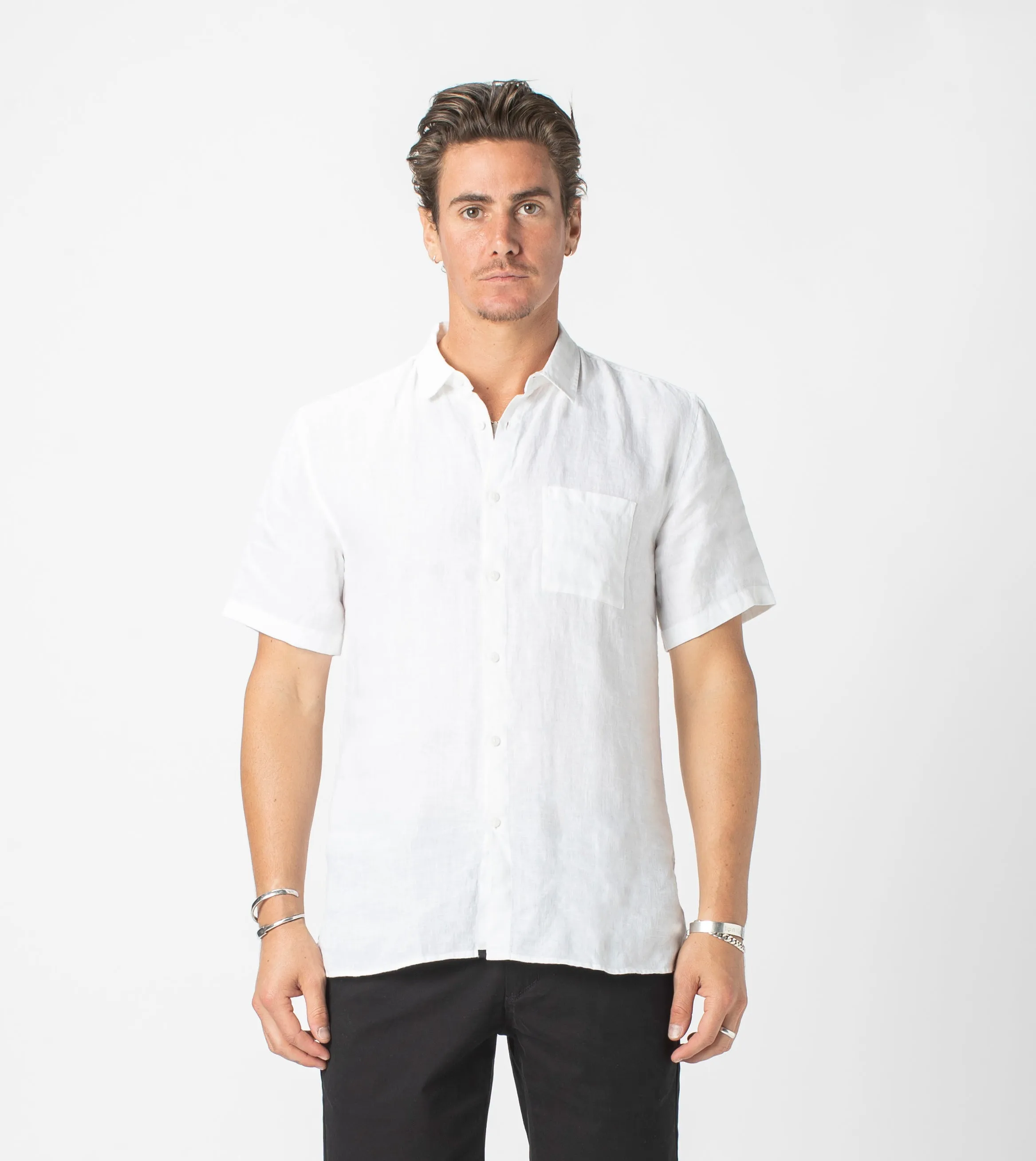 Linen SS Shirt White