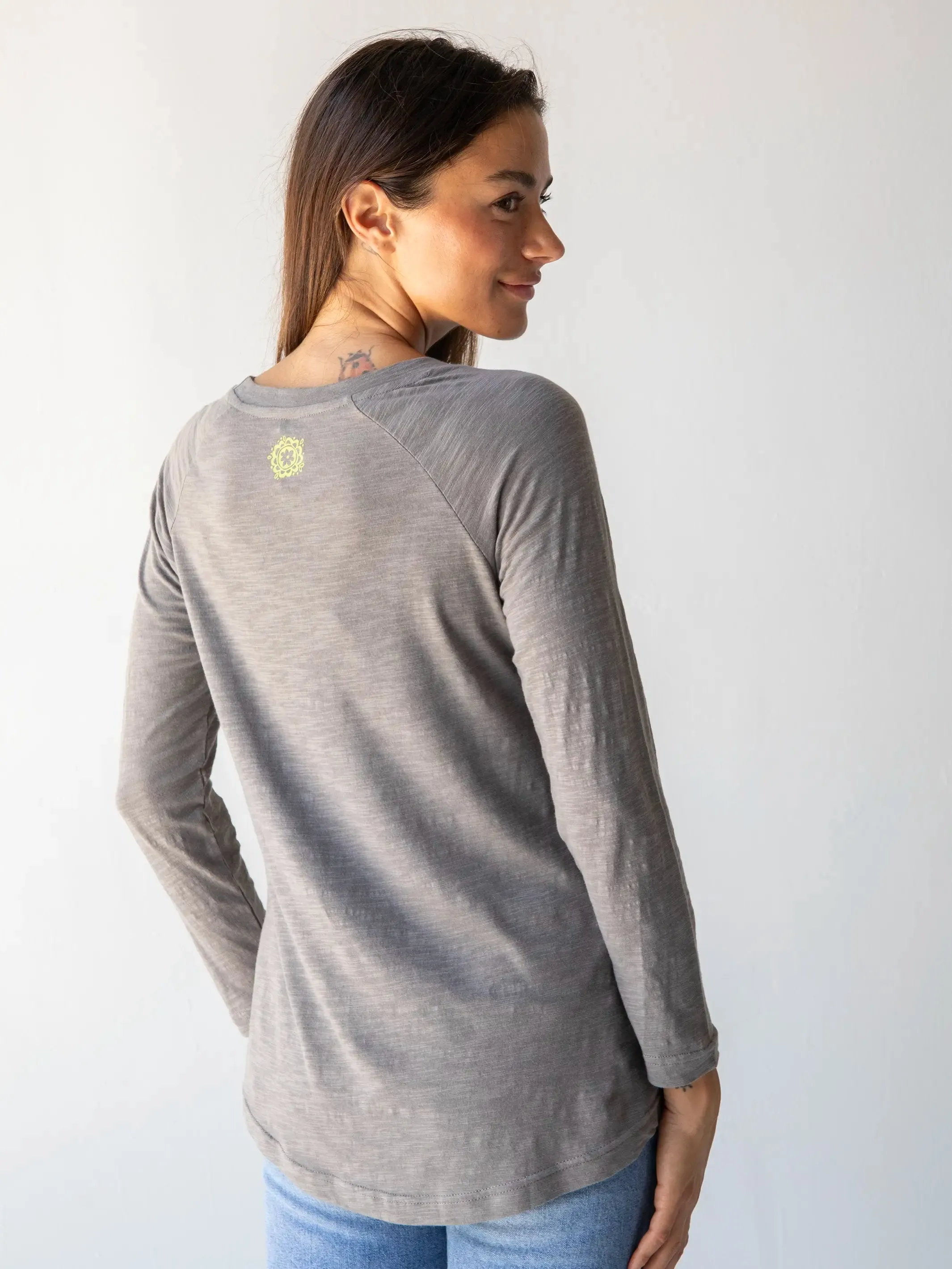 Long Sleeve Boho Cotton Tee Shirt - Time For An Adventure