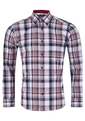 Long Sleeve Check Shirt - Wine