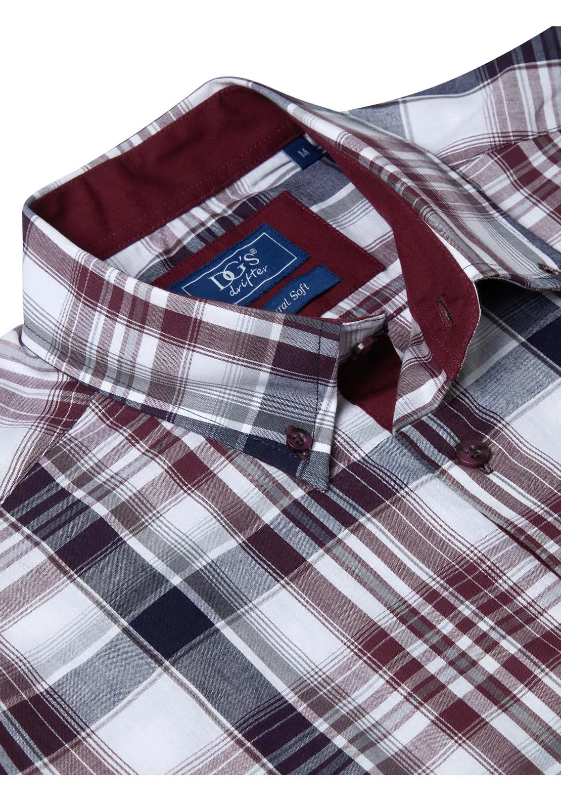 Long Sleeve Check Shirt - Wine