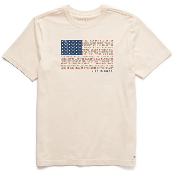 Men's Anthem Flag Short-Sleeve Crusher Tee - Putty White