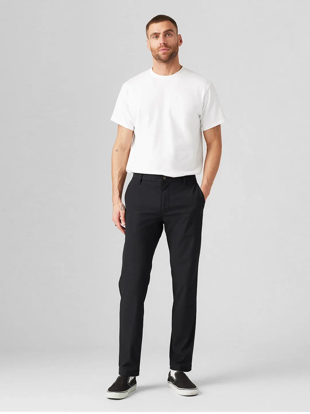 Men's Black Regular Fit Chinos