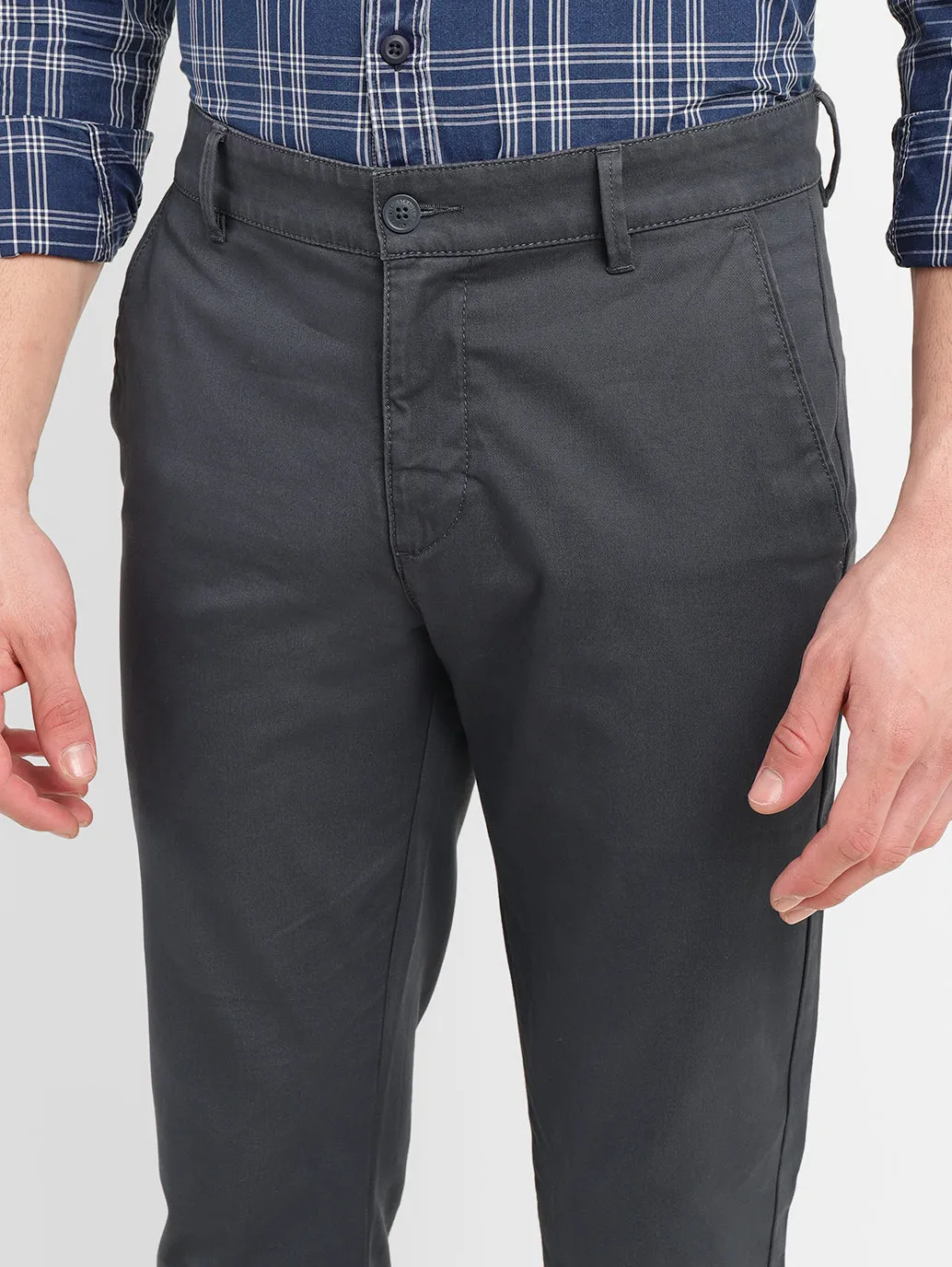 Men's Charcoal Grey Slim Fit Chinos