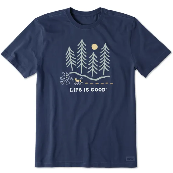 Men's Hiking Through the Woods Short-Sleeve Crusher-LITE Tee - Darkest Blue