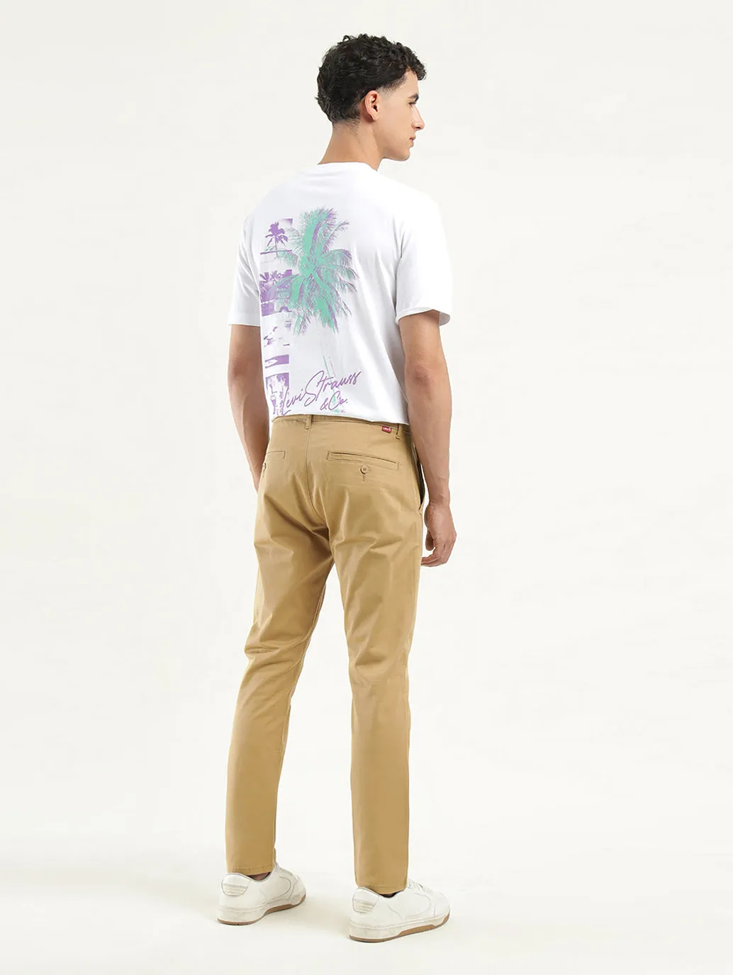 Men's Khaki Slim Tapered Fit Chinos