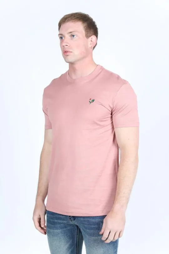 Men's Rooster Logo Cotton Salmon T-Shirt