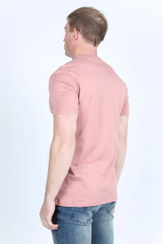 Men's Rooster Logo Cotton Salmon T-Shirt