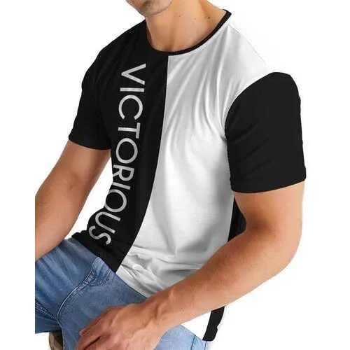 Mens Shirts, Victorious Graphic Text Black & White Style Shirt