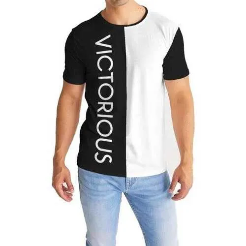 Mens Shirts, Victorious Graphic Text Black & White Style Shirt