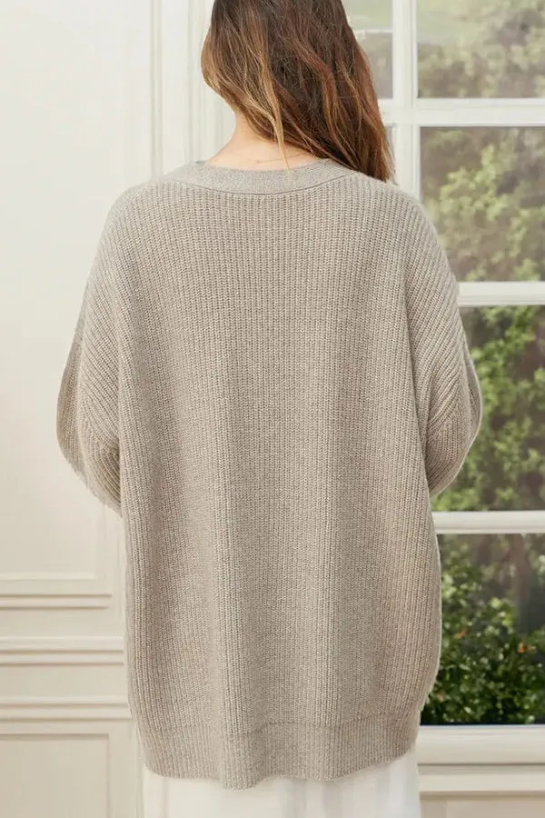 Mountain View Knit Ribbed Button Relaxed Cardigan