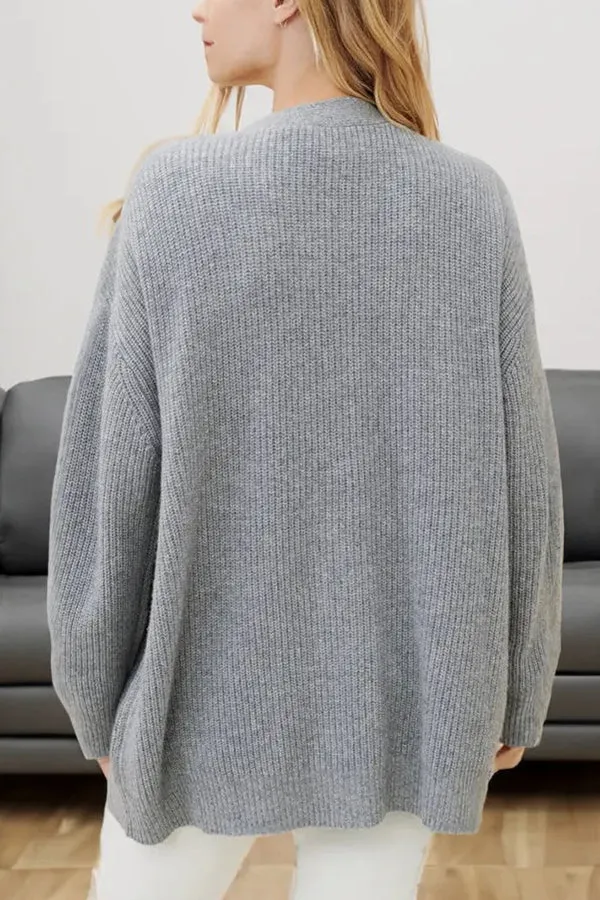 Mountain View Knit Ribbed Button Relaxed Cardigan