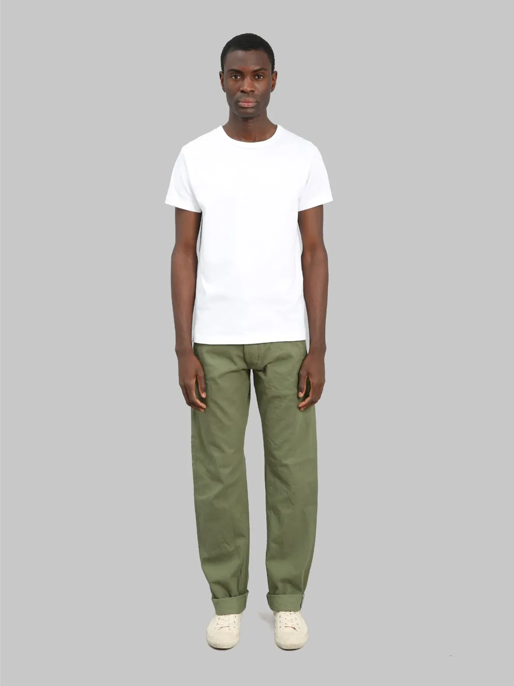 ONI Denim 737-SVC-LOL 9.5oz Selvedge Chino Trouser Light Olive